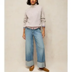 WHITE STUFF Talia Nep High Neck Jumper /Lgt Grey