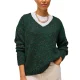 WHITE STUFF Texture V Neck Jumper /Dk Green