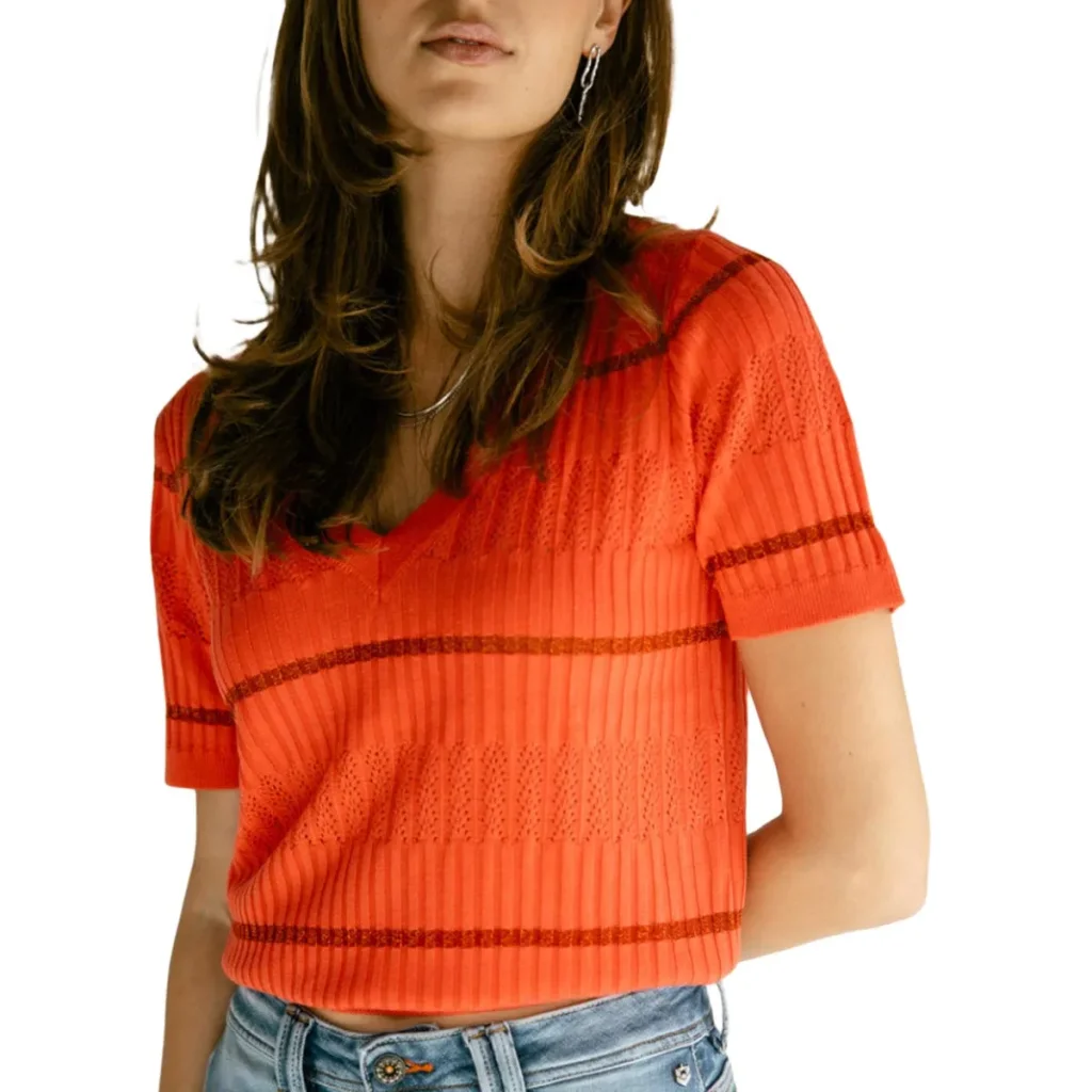 FREEMAN T.PORTER Polane Fancy Rib /spiced coral