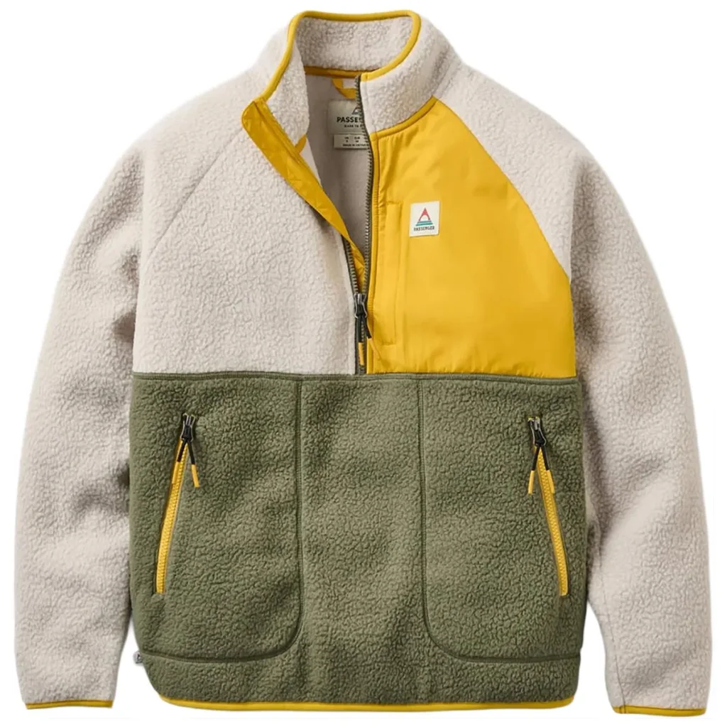 PASSENGER Home Sherpa Fleece W /vintage blanc chiné olive