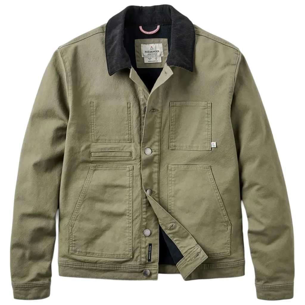 PASSENGER Vantage Lined Organic Cotton Canvas Jacket /dusty olive