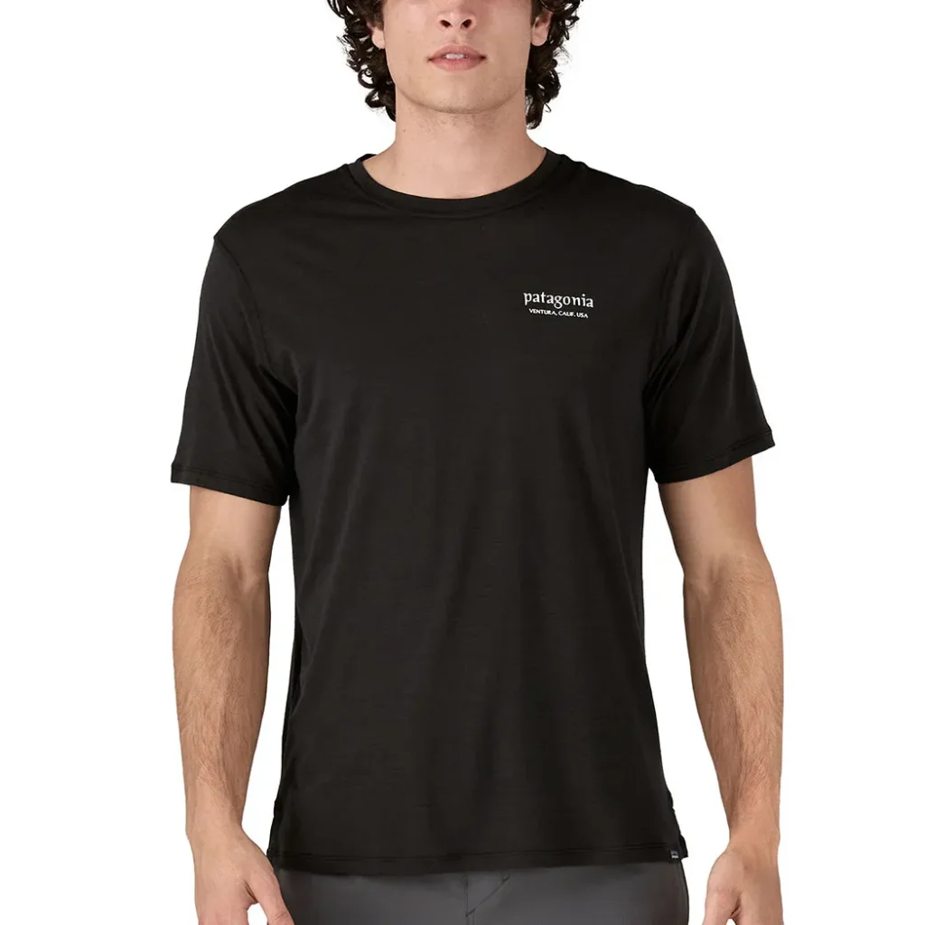 PATAGONIA Cap Cool Merino Blend Graphic Shirt /heritage header black