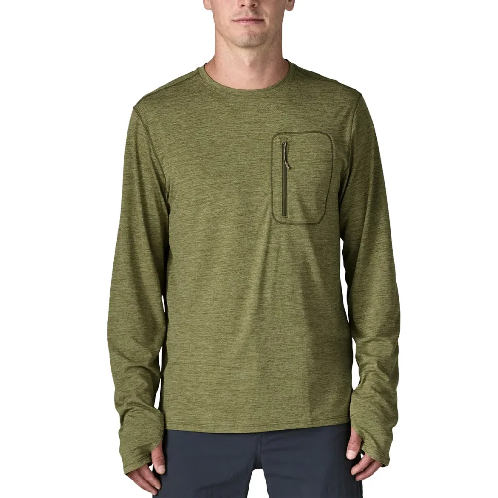 PATAGONIA Cap Cool Sun L/s Chemise /caper vert buckhorn vert x-dye