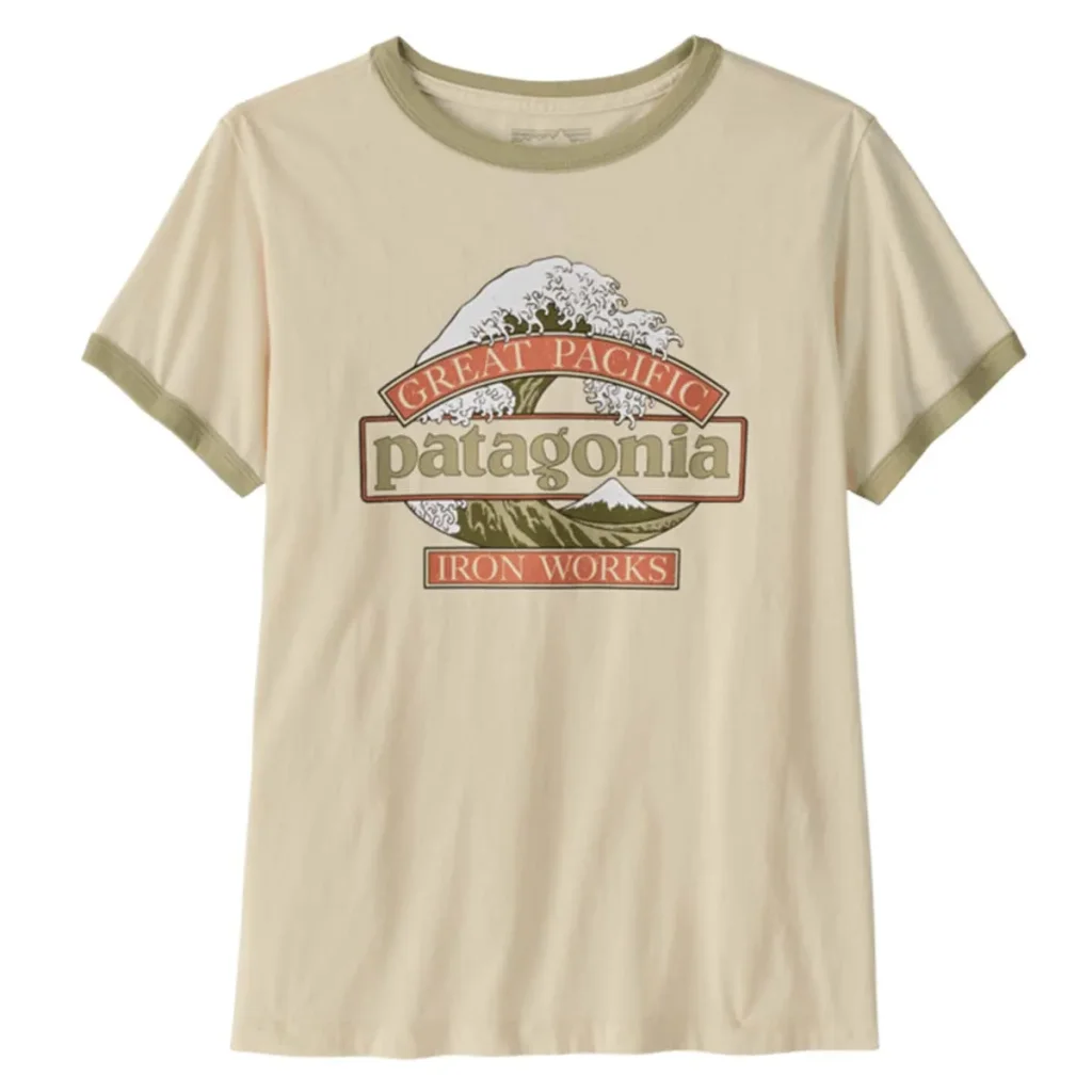 PATAGONIA Great Waves Ringer Tee W /undyed natural