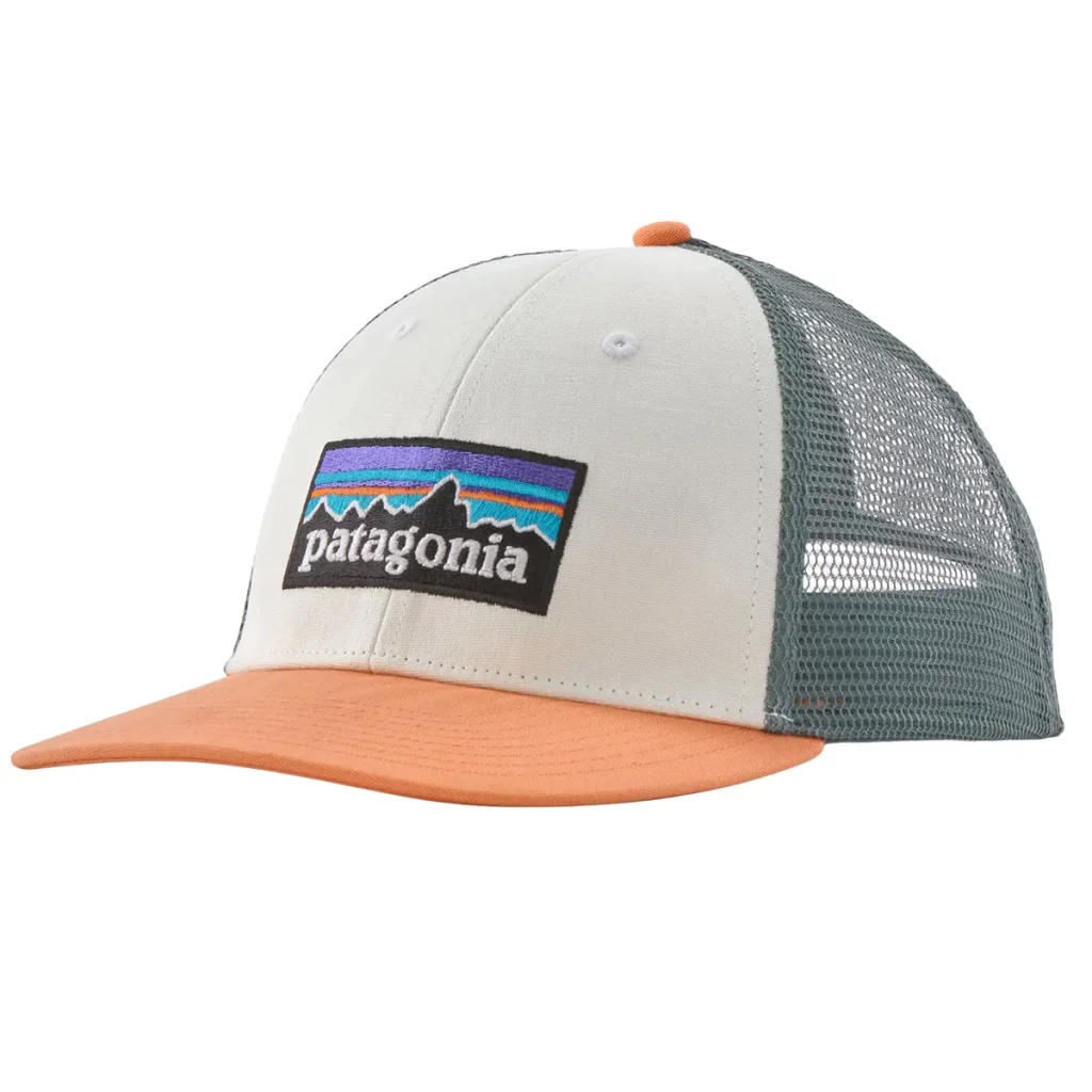 PATAGONIA P6 Logo LoPro Trucker Hat /white peach sherbet