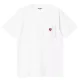 CARHARTT WIP Pocket Heart Ss T-Shirt /blanc rouge