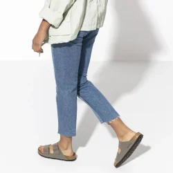 BIRKENSTOCK Arizona Birko-Flor Birkibuc /stone (narrow) - BIRKENSTOCK