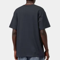 CARHARTT-WIP Script Embroidery Ss T-Shirt /foncé marine blanc